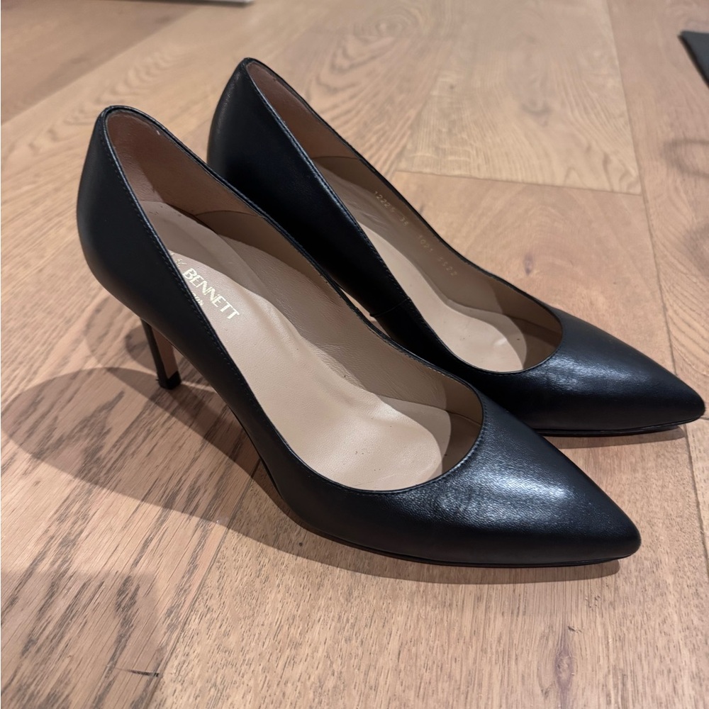 LK Bennett Black “Floret” Nappa Leather Heels